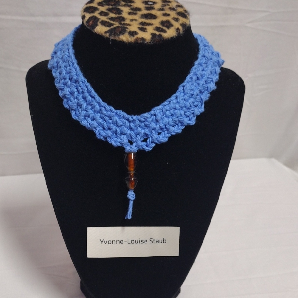 Blue Crochet Necklace